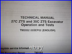John Deere 27c 35c Zts Excavator Technical Service Shop Op Test Manual Tm2052