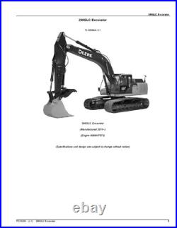 John Deere 290glc Excavator Parts Catalog Manual