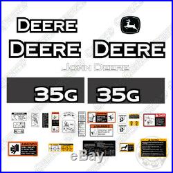 John Deere 35G Decal Kit Mini Excavator 35-G 35 G (With Warning Decals)