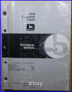 John Deere 490e Excavator Technical Dis/assembly Service Shop Repair Manual Book