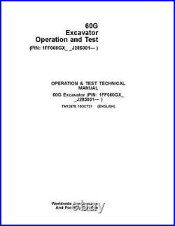 John Deere 60g Excavator Operation Test Service Manual