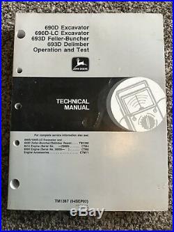 John Deere 690D 693D Excavator Feller Buncher Delimber Technical Manual TM1387