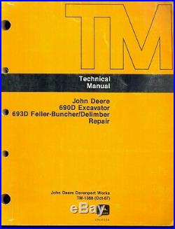 John Deere 690D Excavator 693D Feller Shop Service Manual Repair