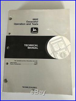 John Deere 690E Excavator Operation & Test Shop Repair Technical Manual TM1508