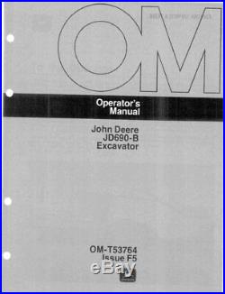 John Deere 690b Excavator Operators Manual