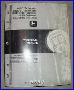 John Deere 690d Excavator 693d Fb Technical Service Shop Op Test Manual Tm1388