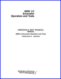 John Deere 690elc Excavator Operation Test Service Manual
