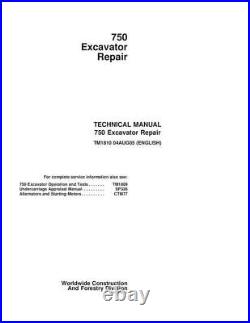 John Deere 750 Excavator Repair Service Manual