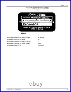 John Deere 75c Excavator Parts Catalog Manual