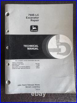 John Deere 790E-LC Excavator Repair Manual TM1507
