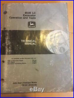 John Deere 892E LC Excavator Operation & Tests Shop Service Repair Manual TM1541