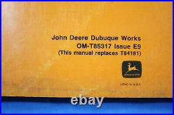 John Deere 892d LC Excavator Operator's Manual Om T85317 1989