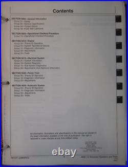 John Deere 892e LC Excavator Technical Service Shop Op Test Manual Book Tm1541