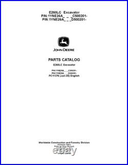 John Deere E260lc Excavator Parts Catalog Manual