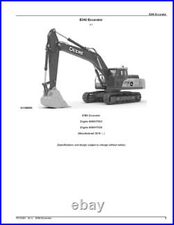 John Deere E360 Excavator Parts Catalog Manual
