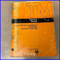 John Deere JD 790D 892D LC EXCAVATOR TECHNICAL O&TEST SERVICE SHOP MANUAL TM1395