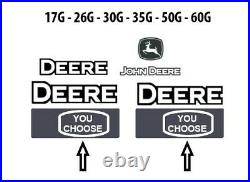 John Deere Mini Excavator 17G 26G 30G 35G 50G 60G Decals Stickers Kit -YOU PICK