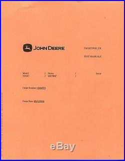 John Deere Operation & Test Manual 550LC Excavator