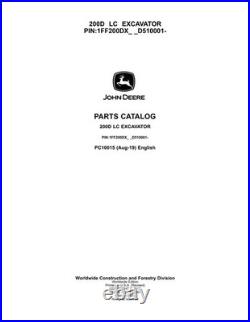 John Deere PC10015 200D LC excavator parts catalog