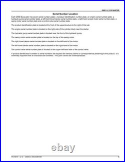 John Deere PC10015 200D LC excavator parts catalog