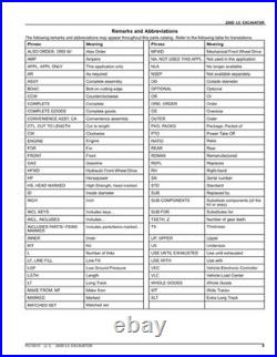 John Deere PC10015 200D LC excavator parts catalog