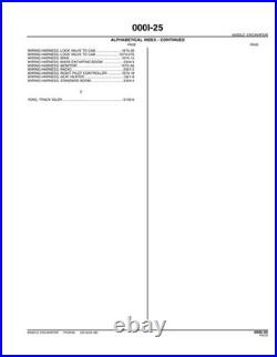 John Deere PC9546 450DLC excavator parts catalog