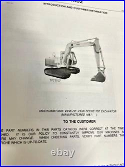 John Deere Parts Catalog Manual Excavator Model- 70d Pc2138 Published In 1988