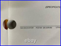 John Deere Parts Catalog Manual Excavator Model- 70d Pc2138 Published In 1988