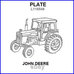 John Deere Plate (part Number L116549)