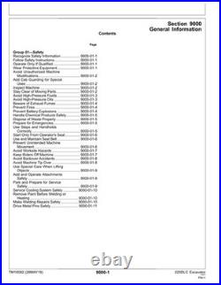 John Deere TM10082 225DLC excavator operation & test technical manual