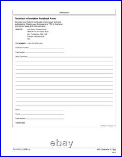 John Deere TM10760 60D excavator operation and test technical manual