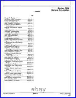 John Deere TM12173 350GLC excavator operation and test technical manual