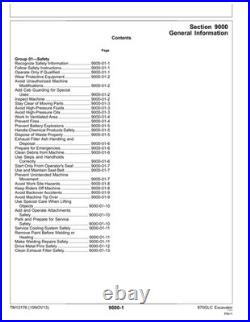 John Deere TM12176 870GLC (PIN E870001-) excavator operation and test technical