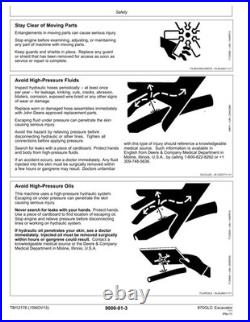 John Deere TM12176 870GLC (PIN E870001-) excavator operation and test technical