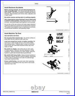 John Deere TM12176 870GLC (PIN E870001-) excavator operation and test technical