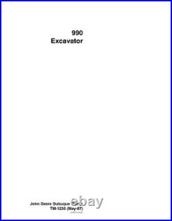 John Deere TM1230 990 excavator technical manual