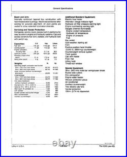 John Deere TM1230 990 excavator technical manual