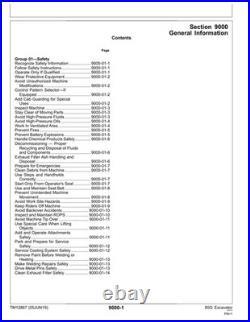 John Deere TM12867 85G excavator operation & test technical manual