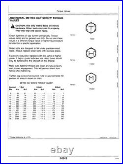 John Deere TM1456 495D excavator operation and test technical manual