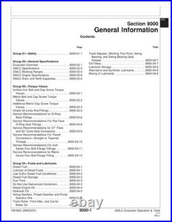 John Deere TM1663 200LC excavator operation & test technical manual