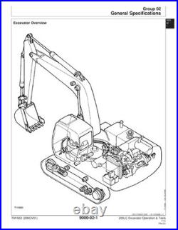 John Deere TM1663 200LC excavator operation & test technical manual