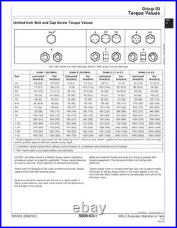 John Deere TM1663 200LC excavator operation & test technical manual