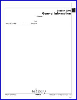 John Deere TM2361 450DLC excavator operation and test technical manual