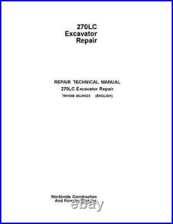John Deere, excavator, repair, manual, guide, instruction, service, 270LC, TM166