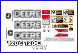 Laminated External Decal Set for John Deere 120C 120CLC Excavator Vinyl Label