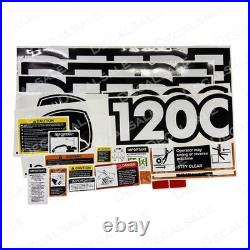 Laminated External Decal Set for John Deere 120C 120CLC Excavator Vinyl Label