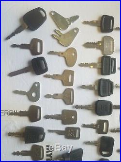 Lot of Heavy Equipment Key Caterpillar 55 Keys Kubota Komatsu John Deere JCB Cat