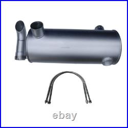 Muffler 4416602 with 2Pcs U-Bolt For John Deere Excavator 190DW 220DW 225DLCA