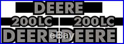 New John Deere 200LC Excavator Decal Set with 20' x 5 Black Stripe JD Decals