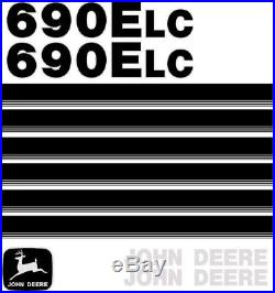 New John Deere 690E LC New Style NS Excavator Decal Set with Stripe JD Decals